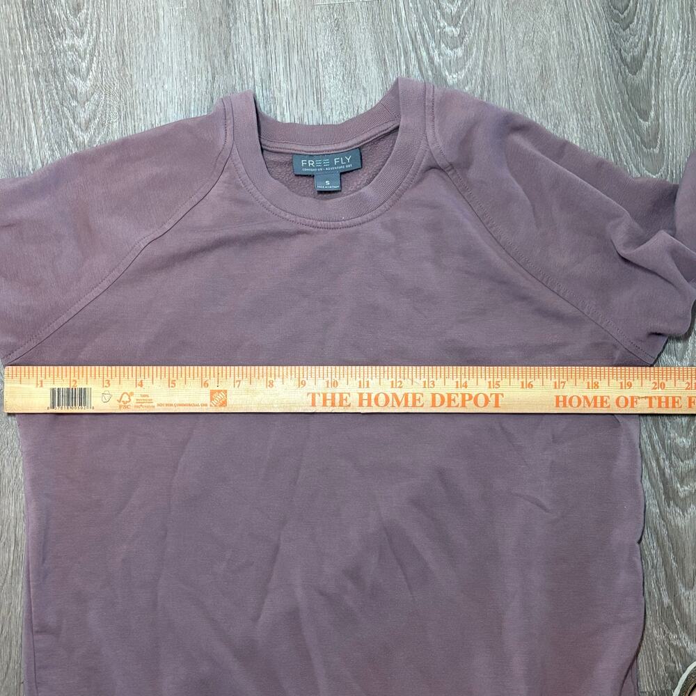 Free Fly Womens Sweatshirt Sz S Bamboo Fleece Crewneck Mauve Purple Pullover - Picture 3 of 9